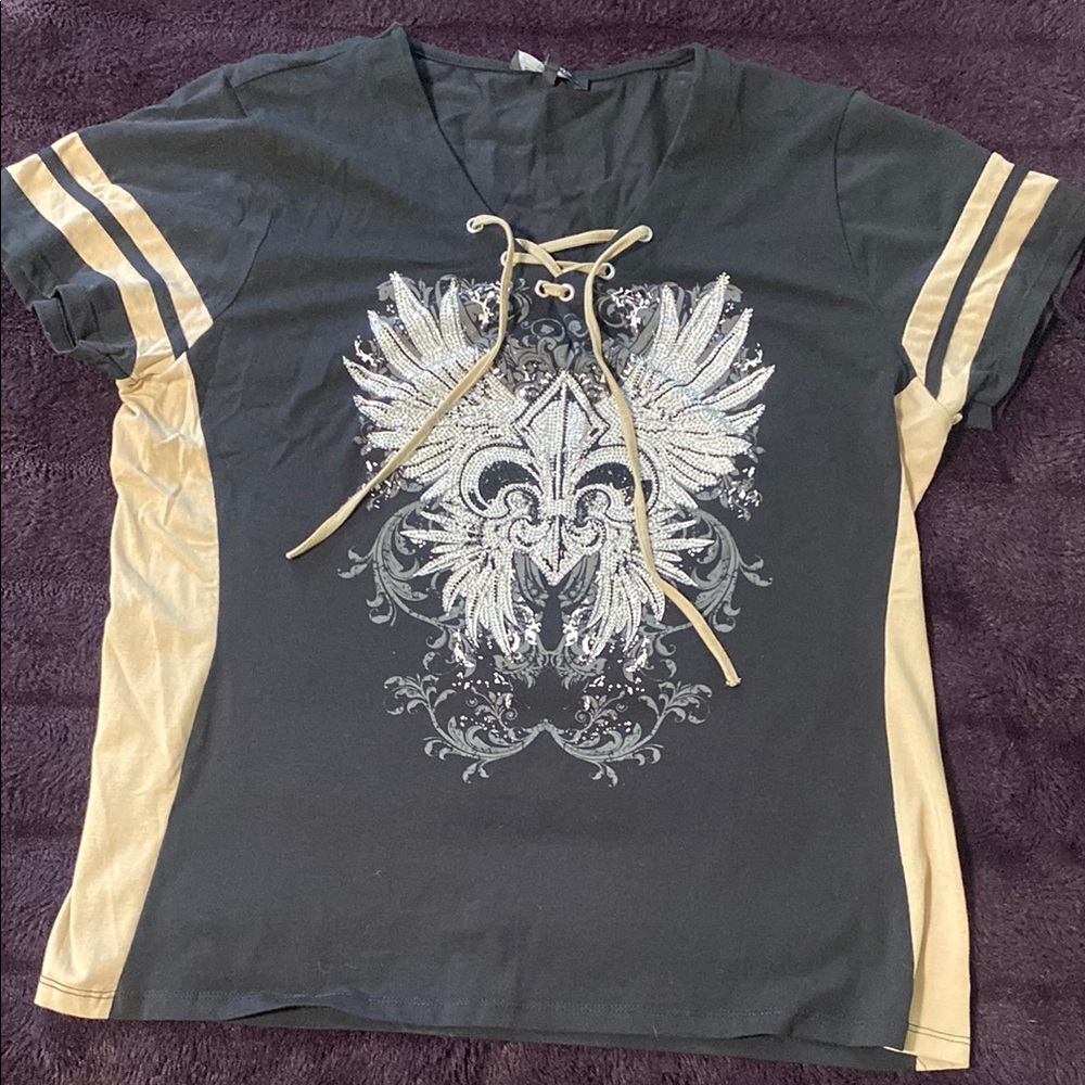 Stylish Black and Tan Women's Top